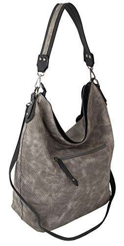 Jennifer Jones - Bolso Bandolera Grande y Elegante, también se Puede Llevar como Bandolera Cruzada, Gris (Gris) - 3127
