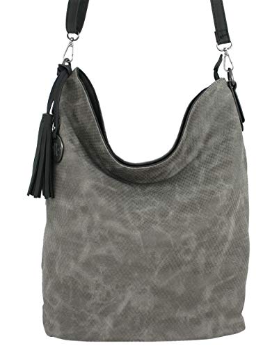 Jennifer Jones - Bolso Bandolera Grande y Elegante, también se Puede Llevar como Bandolera Cruzada, Gris (Gris) - 3127