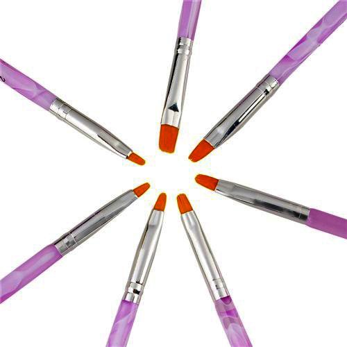 Juego de 7 Pinceles Pintauñas UV Gel parara Decorar Uñas Nail Art Decoration