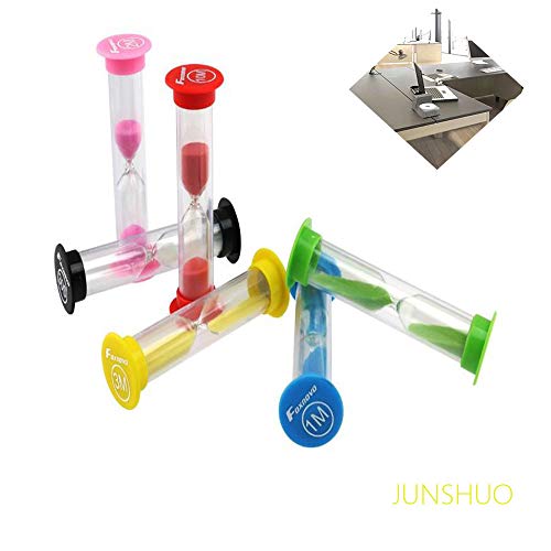 JUNSHUO 6 Colores(Color al Azar) Reloj de Arena Temporizador, Temporizador de Reloj, 30 Segundos / 1 Minuto / 2 Minutos / 3 Minutos / 5 Minutos / 10 Minutos Ideal para el Hogar, Juegos