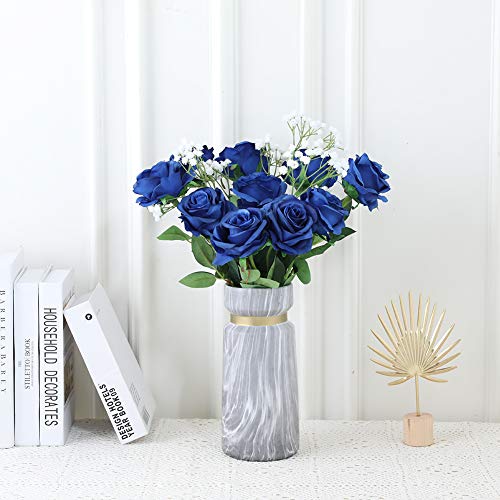 JUSTOYOU - Ramo de rosas artificiales de seda (10 unidades)