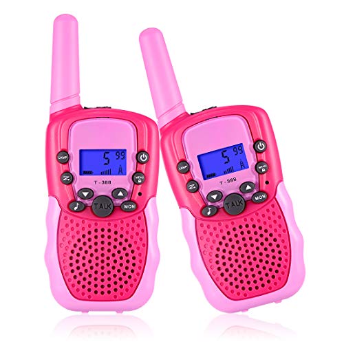 Kearui Juguetes para Niñas de 3-8 Años,Walkie Talkie Niños 8 Canales LCD Pantalla VOX Larga Distancia 3KM,Regalos para Niños o Niñas de 3 a12 Años
