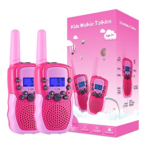 Kearui Juguetes para Niñas de 3-8 Años,Walkie Talkie Niños 8 Canales LCD Pantalla VOX Larga Distancia 3KM,Regalos para Niños o Niñas de 3 a12 Años