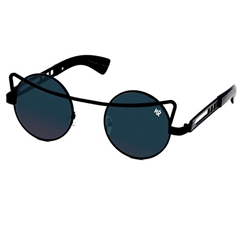 KISS Gafas de sol MyRetro PREMIUM mod. CONCORDE - hombre mujer REDONDO reflejado vintage STRAVAGANTITI - NEGRO/Negro