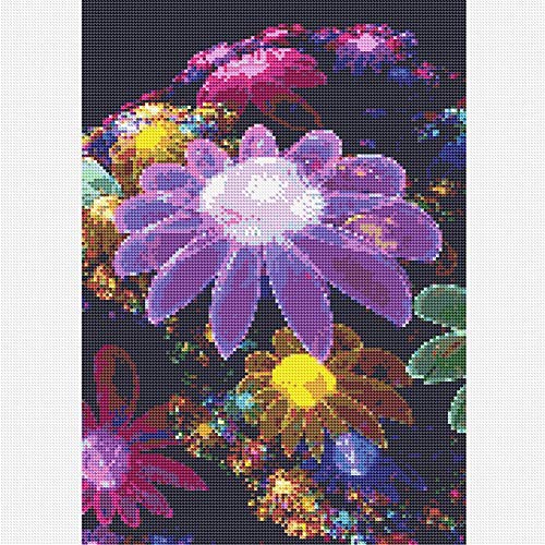 Kit de pintura de diamante para adultos 5D DIY completo redondo taladro pintura diamante Sets arte arte para decoración del hogar flor púrpura 30 x 39 cm por UM UPMALL