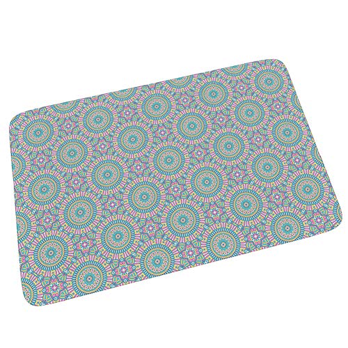 Kjhds Bohmian Art Carpet Frankincourt Dormitorio Alfombra de Sala de Estar Cojines de Yoga Antideslizantes absorbentes de Agua Una Variedad de Patrones. 40X60CM Bohmia 07.