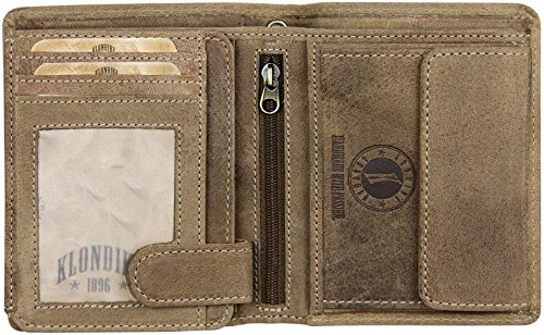Klondike 1896 Cartera de Piel auténtica Wayne Bear con Cadena, Cartera de Piel, Stone - Limited Edition