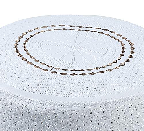 KRUIHAN Hombres Musulmanes Bordado Oración Sombrero - Turco Árabe Egipcio Ronda Islámica en Forma Hijab Cómodo(Marrón/58CM)