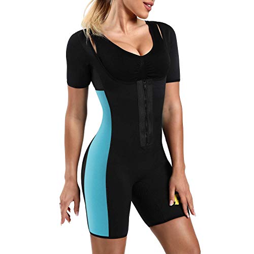 LaLaAreal Faja Reductora Adelgazante Abdomen Mujer Neopreno Body Moldeador para Deport Fiteness (S,Cremallera/Negro)