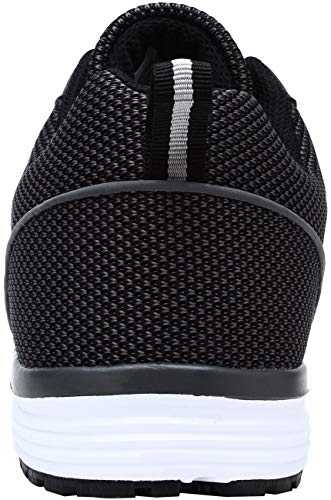 LARNMERN Zapatos de Seguridad Hombres LM30 S1 SRC Zapatillas de Trabajo con Punta de Acero Ultra Liviano Reflectivo Transpirable(45 EU,SRC Negro)