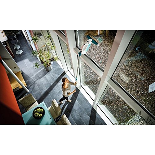 Leifheit Set aspirador limpiacristales Dry & Clean para una limpieza 360 grados sin marcas, aspiradora vertical con 35 minutos de autonomía
