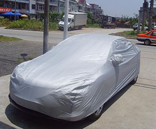 logei® cubierta del coche a prueba de agua lonas llenas de garaje cubierta exterior especial resistente al agua para retrovisor, plata (450 x 175 x 150cm)