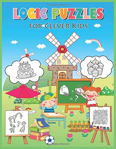 Logic Puzzles for Clever Kids: Fun brain games for ages 4 & up ,NDB 010 : children study in the park design