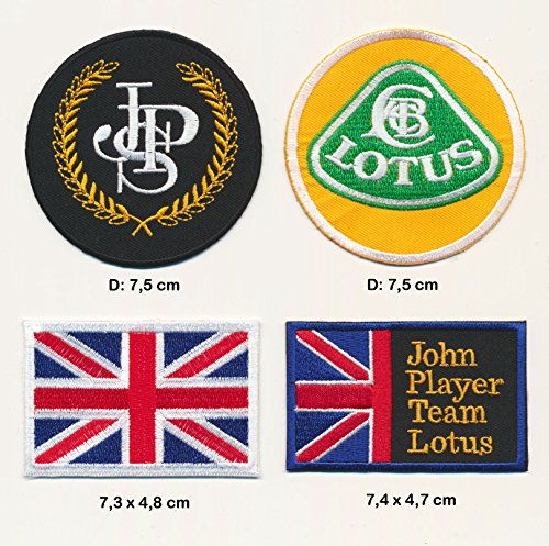 Lotus John Player Special JPS parche para planchar Patch 4 pieza Racing England Turbo Envío