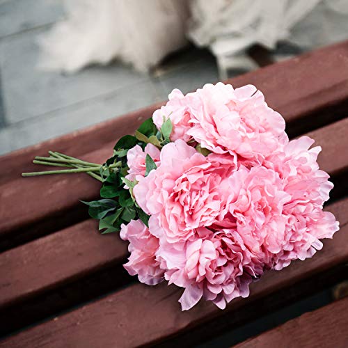 Love Bloom Artificiales Tallo Largo para Decoración de Bodas, Fiesta, Hogar y Oficina (Flores de peonía Rosa)