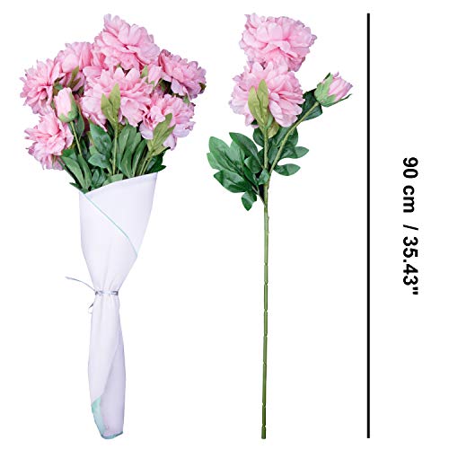 Love Bloom Artificiales Tallo Largo para Decoración de Bodas, Fiesta, Hogar y Oficina (Flores de peonía Rosa)