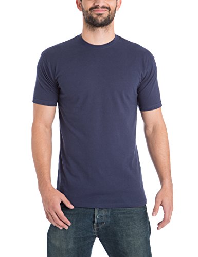 Lower East Camiseta Manga Corta Hombre, Pack de 5, Multicolor (Blanco, negro, gris, azul y azul oscuro), XXL