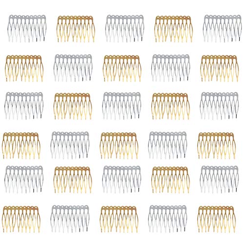Lurrose 30 piezas de aleación de pelo peine peine lateral peines pequeños para mujeres nupcial velo de novia peines accesorio para el cabello