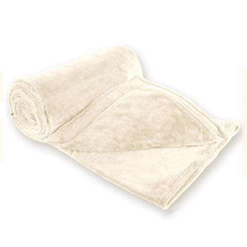 Manta Gräfenstayn® - Muchos tamaños y colores diferentes - Manta de microfibra Manta para sala de estar Manta para cama - Fibra polar de microfibra de franela (Crema, 200x150 cm)