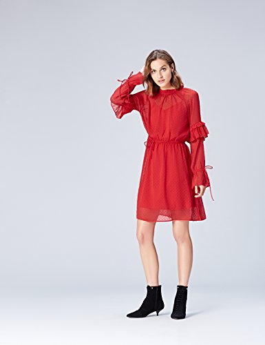 Marca Amazon - find. Vestido de Fiesta para Mujer, Rojo (Rot), 40, Label: M