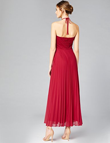 Marca Amazon - TRUTH & FABLE Vestido Largo de Encaje Mujer, Rojo (Jester Red), 38, Label: S