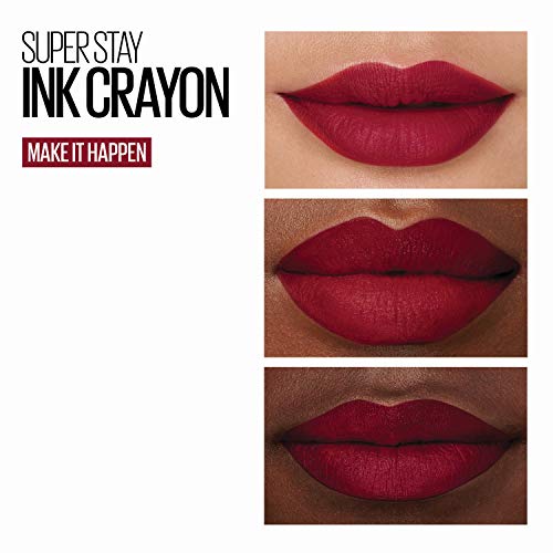 Maybelline New York - SuperStay Ink Crayon, Pintalabios Mate de Larga Duración, Tono 55 Make It Happen