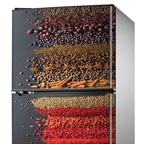 MEGADECOR Vinilo Adhesivo Decorativo para Nevera con Diseño Colorido de Especias Orientales, Varias Medidas (185cm x 70cm)