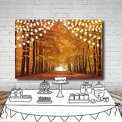 MEHOFOND Glitter Otoño Bosque Foto Estudio Booth Fondo de Booth Props Sparkle Paisaje Natural Paisaje Hojas Arce Fotografía Otoño Fiesta Decoraciones Fondos Banner 2x1.5 m
