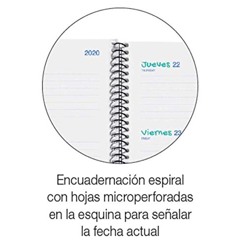 MIQUELRIUS - Agenda Escolar Sparkle Curso Lectivo 2020-2021, Catalán, Semana vista, Tamaño 155x213mm, Papel 70g, Cubierta cartón extraduro, Color Rosa