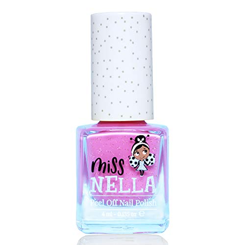 Miss Nella nueva colección de verano BLUEBERRY SMOOTHIE- Morado Esmalte especial para uñas con brillos para niños, fórmula despegable, a base de agua y sin olor