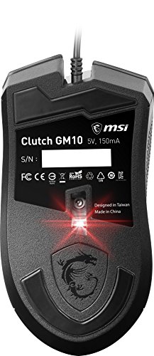 MSI Clutch GM10 - Ratón de Gaming con 2400 dpi, Color Negro