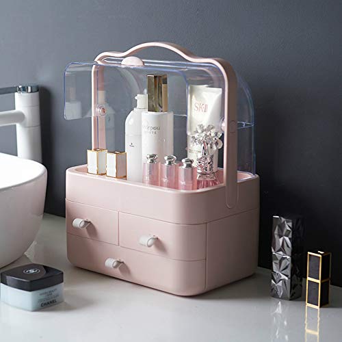 MSNLY Net Celebrity Caja de Almacenamiento de cosméticos a Prueba de Polvo Caja de Maquillaje portátil Transparente tocador Productos para el Cuidado de la Piel Estante de Acabado