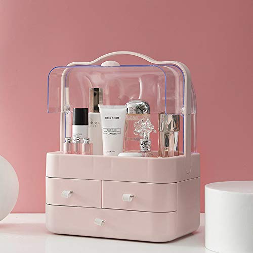 MSNLY Net Celebrity Caja de Almacenamiento de cosméticos a Prueba de Polvo Caja de Maquillaje portátil Transparente tocador Productos para el Cuidado de la Piel Estante de Acabado