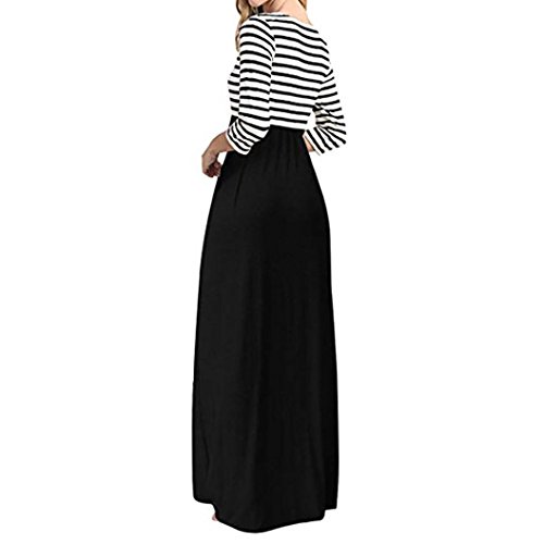 Mujer Vestido Largo Bohemian Estilo Ropa de Playa Otoño,Sonnena Mujer Estampado Floral Vestido Largo de Manga Larga Cintura Alta Bohemio Vestidos Largos Maxi con Bolsillos