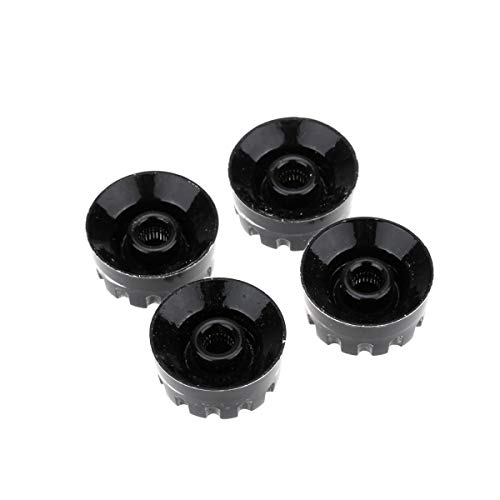 Musiclily Pro Imperial Pulgadas Tamaño Botones de Potenciómetros Forma Cilíndrica Perillas para USA Guitarra Eléctrica Les Paul Style, Negro (Juego de 4)