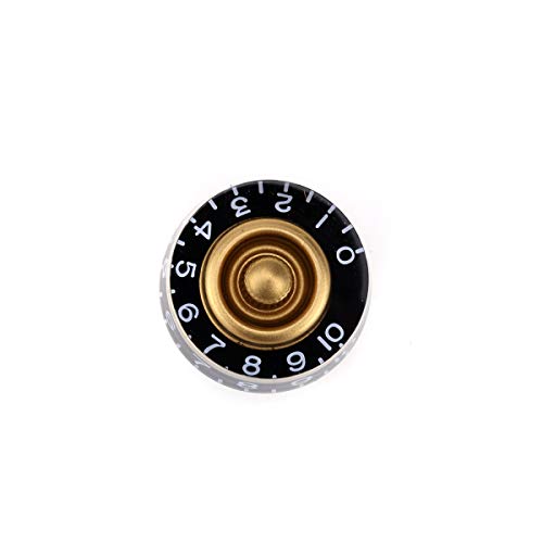 Musiclily Pro Imperial Pulgadas Tamaño Botones de Potenciómetros Forma Cilíndrica Perillas para USA Guitarra Eléctrica Les Paul Style, Oro(Juego de 4)