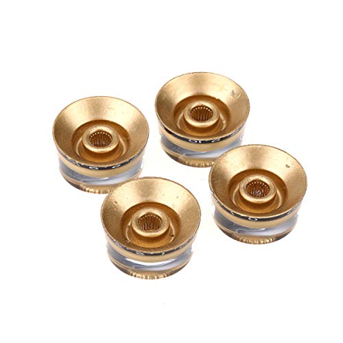Musiclily Pro Imperial Pulgadas Tamaño Botones de Potenciómetros Forma Cilíndrica Perillas para USA Guitarra Eléctrica Les Paul Style, Oro(Juego de 4)