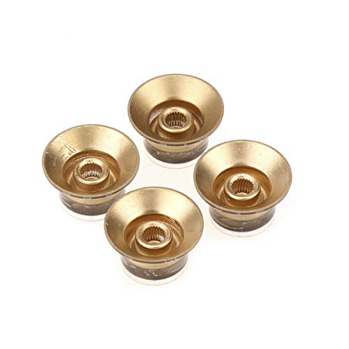 Musiclily Pro Imperial Pulgadas Tamaño Botones de Potenciómetros Reflector 2 Volumen 2 Tono Perillas Set para Guitarra Eléctrica USA Made Les Paul SG, Oro con Oro Top