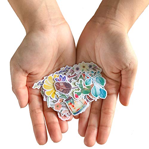 Navy Peony Pegatinas Decorativas de Fantasía | Pegatinas Florales de Acuarelas | 37 Vinilos decorativos tipo Stickers | Pegatinas para Portátil Teléfono Diarios Personales