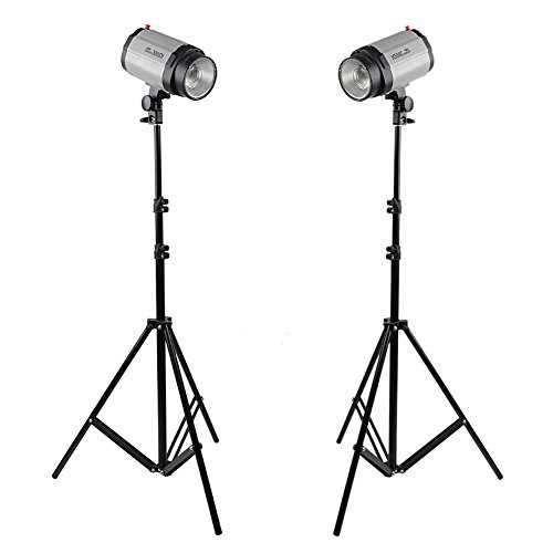 Neewer, Trípode de Iluminación Ligero para Flash Speedlight Softbox, Fotografía y Grabación de Vídeo, 260 centímetros, pack de 2 unidades