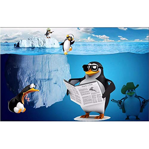 Newberli Custom Art Mural Wallpaper Photo Diy 3D Alta Calidad Ocean Icebergs Cartoon Penguin Niños Decoración Para El Hogar