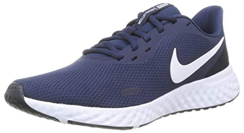 Nike Revolution 5, Zapatillas de Atletismo para Hombre, Multicolor (Midnight Navy White Dark Obsidian), 42 EU
