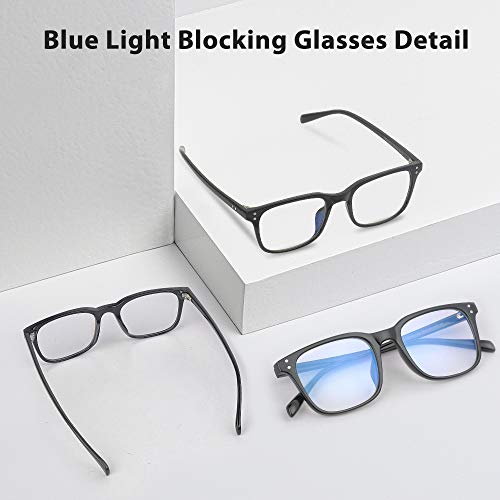 Occffy Gafas para Ordenador Anti luz Azul Antifatiga Sin Graduacion Gafas Luz Azul para PC, Gaming, Tablet, Lectura, Video Juegos Lentes Transparente Hombre Mujer Oc092 (Negro)