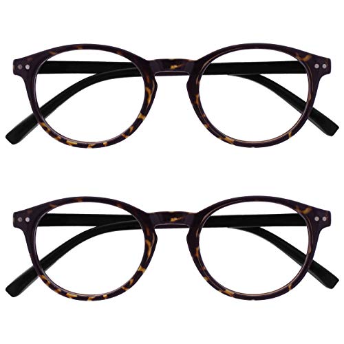 Opulize Zen Pack 2 Gafas De Lectura Oscuro Marrón Carey Pequeño Hombres Mujeres RR24-2 +2,50