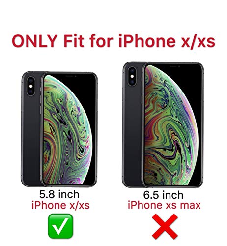ORETECH Funda iPhone X,Funda iPhone XS con [2X Protector de Pantalla de Vidrio Templado 360°Carcasa iPhone X/XS Case Silicona Ligera Delgado PC TPU Bumper Rubber Caso para iPhone XS/X 5.8" Negro
