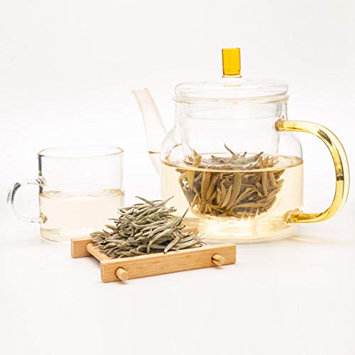 Oriarm 100g / 3.53oz Fuding Silver Needle Té Blanco Chino Loose Leaf - Chinese Silver Tips White Tea - Fuding Baihao Yinzhen 2nd Grade - Naturally Processed