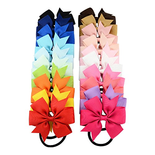 OULII Lazos cuerda anillo diademas bandas diademas accesorios para el cabello para bebé niñas niños niños niños mujeres y adolescentes Pack de 20 (20 colores)