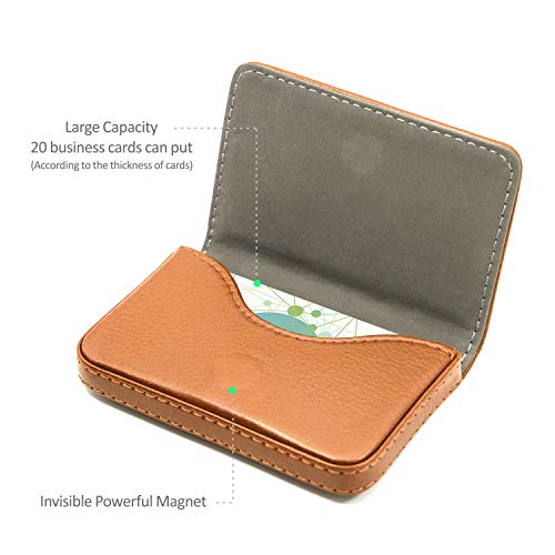 Padike - Tarjetero, ideal para tarjetas de visita, negocios, tarjeta de crédito, tarjeta de identidad, piel sintética de lujo, estuche, portatarjetas, para hombre y mujer