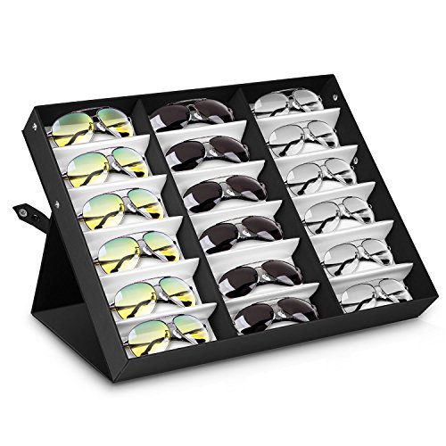 Paide Organizador Expositor de Gafas y Joyas - 2 tamaños Disponibles - Mantenga Sus Gafas ordenadas (Para 18 gafas)
