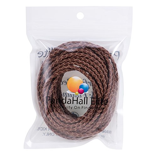PandaHall Elite Precio por 1 bolsa Cordon de cuero trenzado de Reborn, Sienna, 3mm